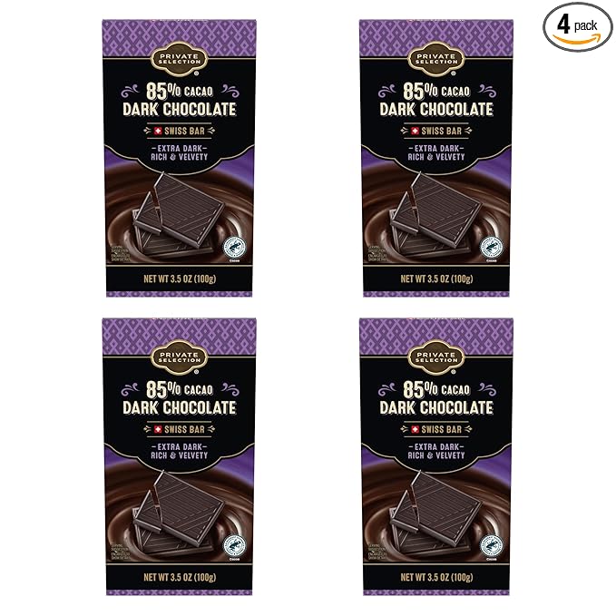 Private Selection 85% Cacao Dark Chocolate Swiss Candy Bar 3.5 oz (Pack of 4)