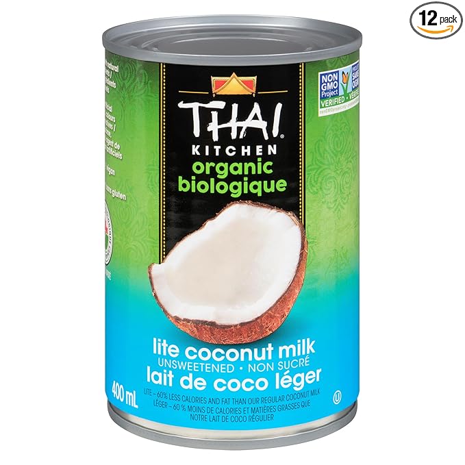 Thai Kitchen Organic Unsweetened Lite Coconut Milk 13.66 fl oz (Pack of 12)