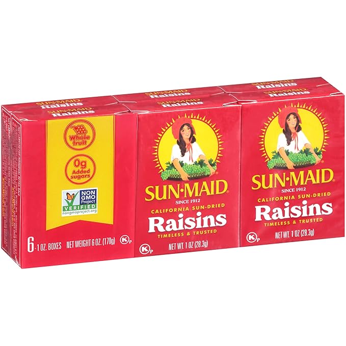 Sun-Maid Raisins Seedless On-The-Go Snacks 1 OZ 6 CT Pack of 3 (18 Total Packs)