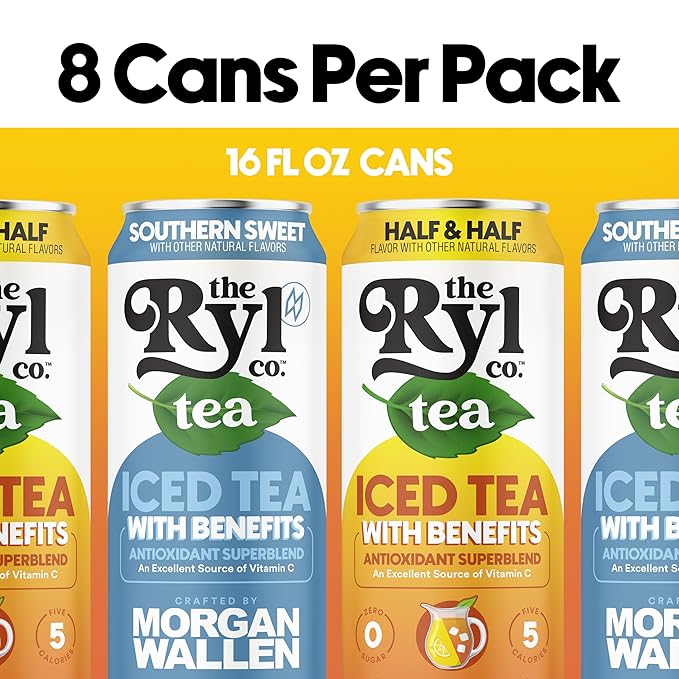 Ryl Iced Tea Variety Indulgence Pack Sweet Tea and Half N' Half 12.0 Fl Oz (8-Pack)