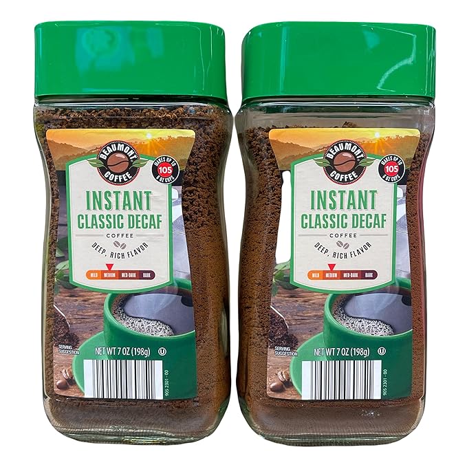 Instant Classic Decaf Coffee Deep Rich Flavor Medium Roast 7 oz Pack of 2