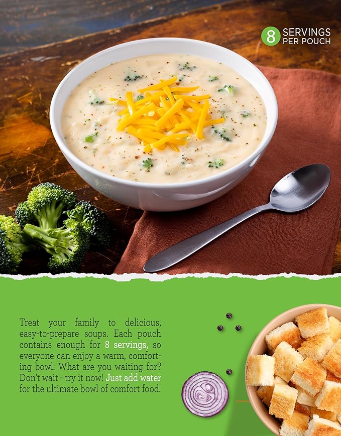READYWISE - Simple Kitchen Soup Sampler Variety Pack 8 Servings Per Pouch Soup Mix Family Size MRE Gluten Free Freeze Dried Food Ready To Eat Meals Hiking &amp Backpacking Food Soup for Fa