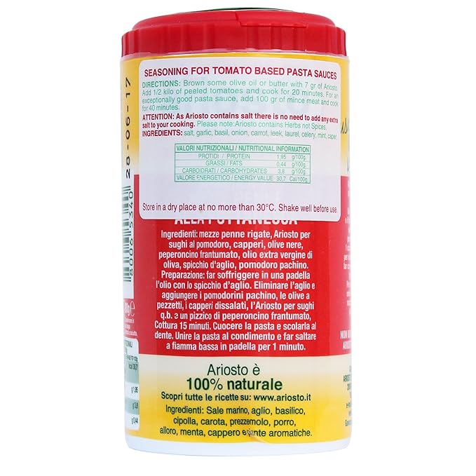 Ariosto Sauce Seasoning Tomato Based Pasta 2.8 Ounce 4 Per Case
