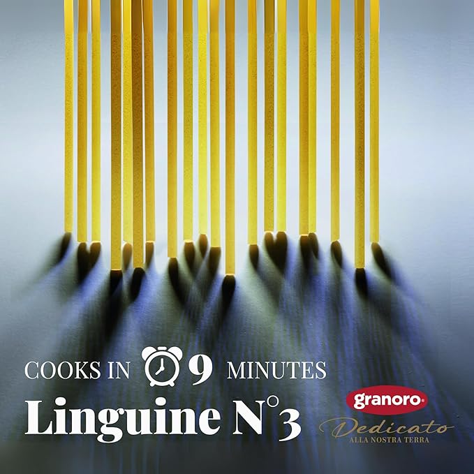 Granoro Dedicato Linguine #3- Authentic Italian Pasta Made from 100% Puglia Durum Wheat Semolina Non-GMO Vegan 1 lb Bags (Pack of 4)