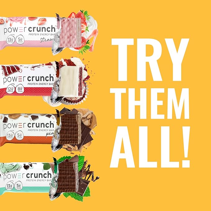 Power Crunch Protein Wafer Bars High Protein Snacks with Delicious Taste S'Mores 1.4 Ounce (12 Count)