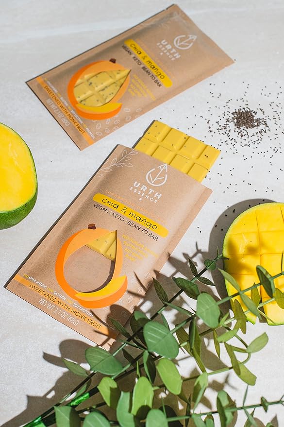 Urth Essence Sugar Free Chocolate Vegan Chocolate Bars | Keto Chocolate | Dairy Free Chocolate| Keto Friendly Food | Healthy Food Vegan Gifts| Organic Chocolate |Gluten Free Snacks (White Chocolate Ma