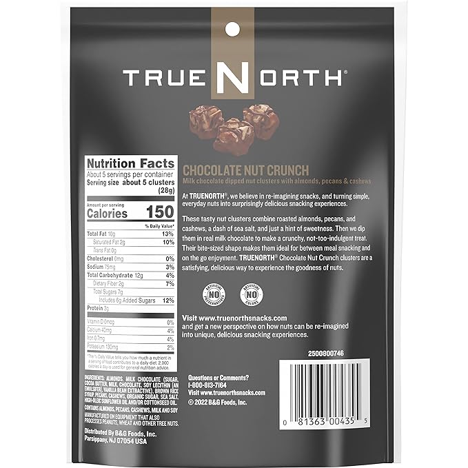 True North Nut Clusters Chocolate Nut Crunch 5 Ounce (Pack of 6)