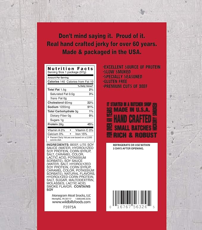 Wild Bill’s Hickory Smoked Beef Jerky From The Jar 2 Ounce Pack (3 count)