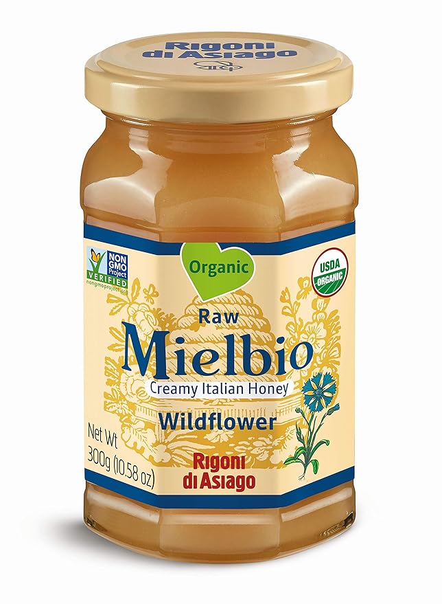Rigoni di Asiago Mielbio Organic Italian Raw and Creamy Honey Wildflower 6 Count
