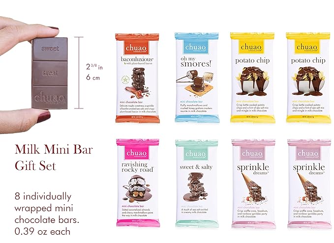 Chuao Chocolatier Chocolate Mini Gift Box | Gourmet Chocolate Assorted Bars European No Preservatives | For Gift Baskets Christmas Valentines Day Gifts for Women Men Birthday Thank You Care Pac