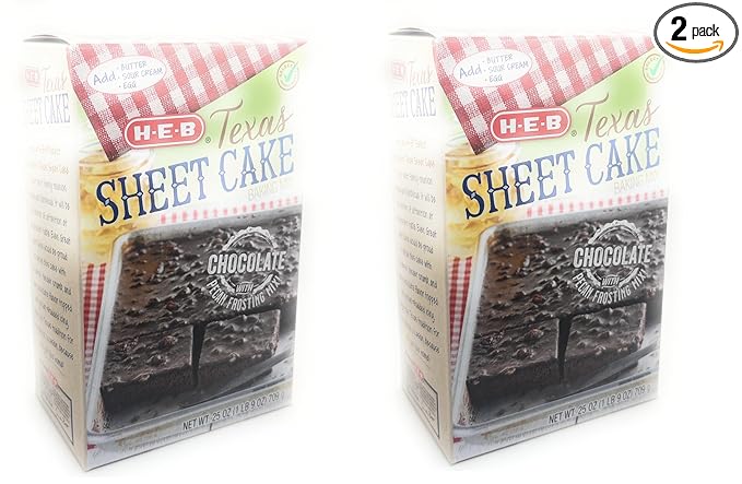 H‑E‑B Texas Sheet Cake &amp Frosting Chocolate Baking Mix 25oz - 2 boxes - Chocolate &amp Pecans
