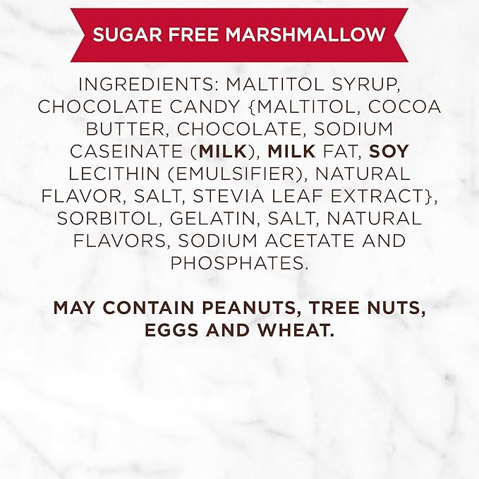 RUSSELL STOVER Valentine's Day Sugar Free Marshmallow Chocolate Candy Heart 1.3 oz. (Pack of 18)