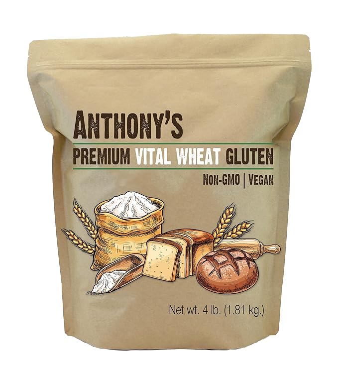 Anthony's Vital Wheat Gluten 4 lb Vegan Non GMO Keto Friendly Low Carb