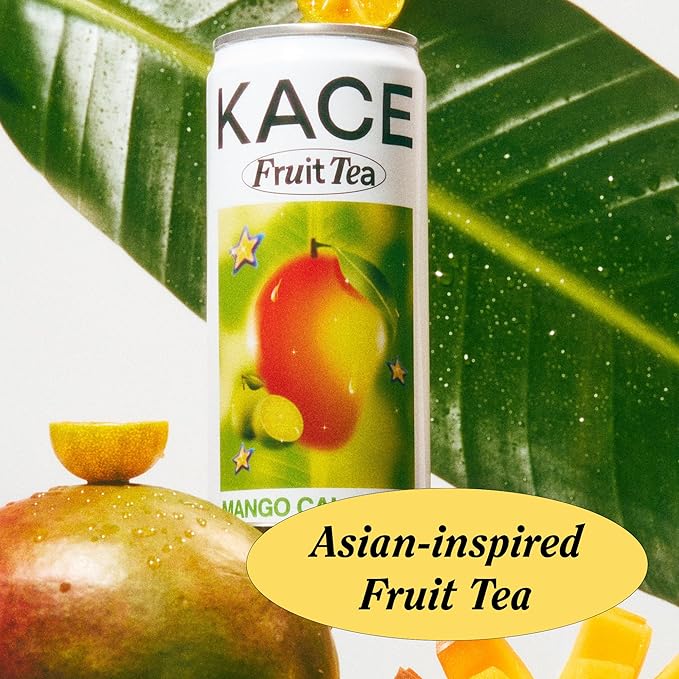 KACE Tea Mango Calamansi Green Iced Tea 10.8 Fl Oz (Pack of 12) - All-Natural Green Tea with Mango Brewed in Taiwan 65mg Caffeine 320ml Can