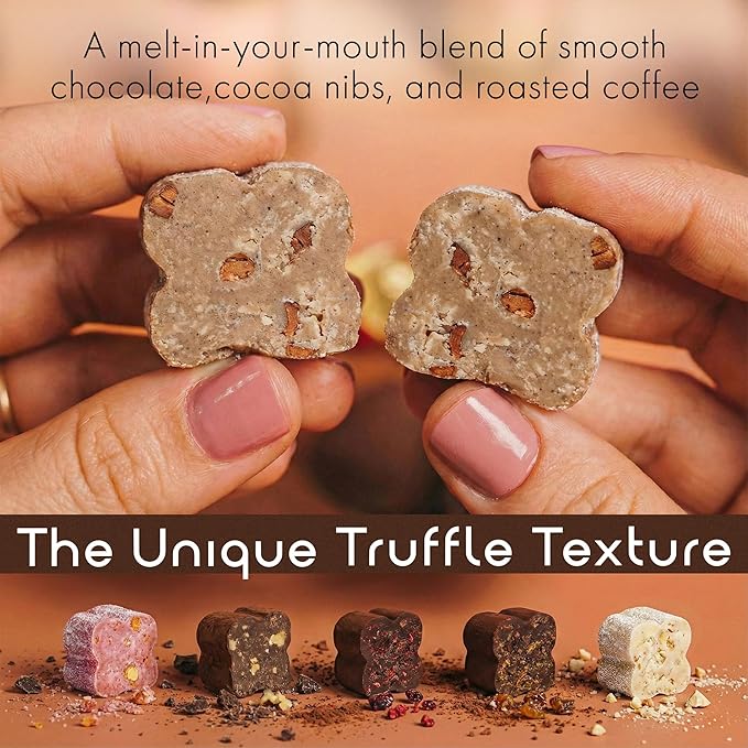 TartufLanghe Trifulot Cappuccino Milk Chocolate Truffles with Coffee - Individually Wrapped Gourmet Italian Truffle Candy Fancy Chocolate Gift Set in a Bag From Italy- 6.34 OZ