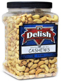 Roasted &amp Salted Cashews by It’s Delish – 2.5 lbs Jumbo Container – Roasted with Sea Salt – Kosher Long-lasting Jar – Energetic Healthy Snack