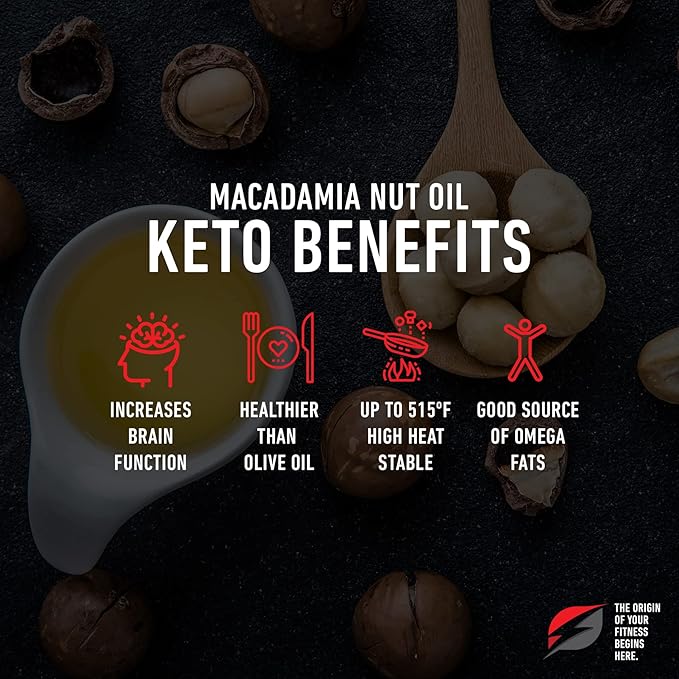 Keto Macadamia Nut Oil Ketogenic Oil For Cooking From Real Macadamia Nuts Keto Friendly Nut Oils Australian Cooking Oil 16.9 Ounce Glass Bottle
