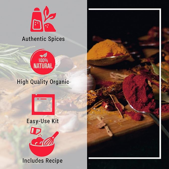 Butter Chicken Makhani Tandoori Chicken Beef Vindaloo Indian food spice kits by Flavor Temptations | Home Cook Authentic Indian Food | Organic Gluten Free No Sodium (3 Spice Kits)
