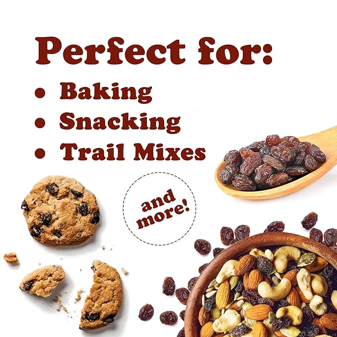 Food to Live Sultana Raisins 5 Pounds – Natural Dried Grapes for Baking Snacking &amp Trail Mixes. No Sugar Added Unsulfured Lightly Coated with Sunflower Oil. Perfect Pantry Staple