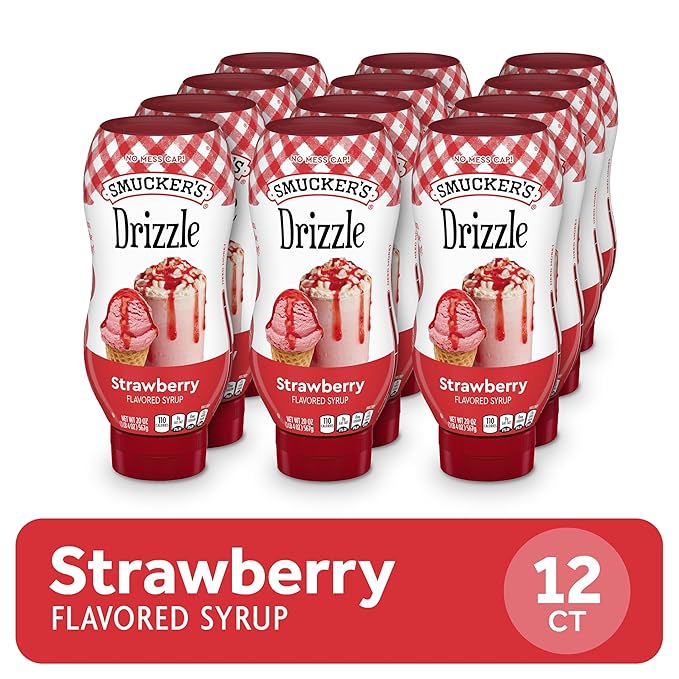Smucker’s Drizzle Strawberry Flavored Syrup 20 Oz. Squeeze Bottles (Pack of 12)
