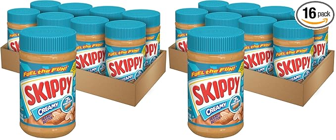 SKIPPY Creamy Peanut Butter 16.3 oz JarsBulk Peanut Butter(Pack of 16)