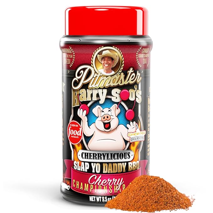 Slap Yo Daddy BBQ Rub Seasoning Cherrylicious Cherry - Championship Rub Seasoning For Cooking &amp Grilling From Pitmaster Harry Soo – Sweet Cherry Flavor With Subtle Heat – No MSG – 9.5 oz