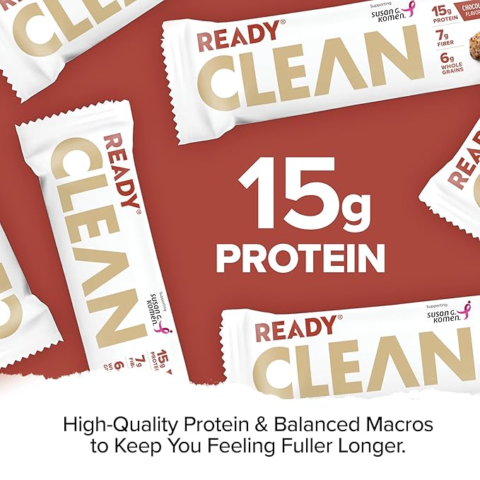 Ready® Protein Bars - High-Protein Snack with 15g Whey Protein All-Natural Ingredients Supports Lean Muscle and Recovery - Chocolate Peanut Butter (15 Pack)