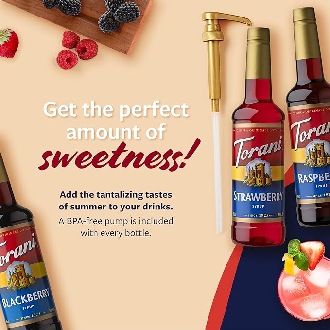 Torani Syrup Berry Lovers Raspberry Strawberry and Blackberry (3 pack)