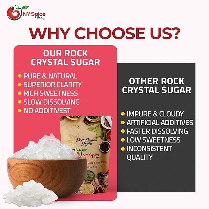 NY SPICE SHOP Rock Sugar – 5 Pound Bag Rock Candy Crystals – Sugar Rocks Whole Crystals – Rock Candy – Rock Sugar for Tea Cakes