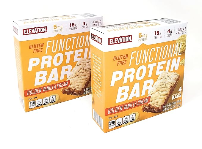 Functional Protein Bar Golden Vanilla Cream Gluten Free 8.2oz/232g (Packof 2)