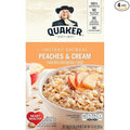 Quaker Instant Oatmeal Peaches &amp Cream Breakfast Cereal 10 Packets Per Box