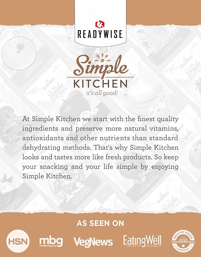 READYWISE - Simple Kitchen Soup Sampler Variety Pack 8 Servings Per Pouch Soup Mix Family Size MRE Gluten Free Freeze Dried Food Ready To Eat Meals Hiking &amp Backpacking Food Soup for Fa