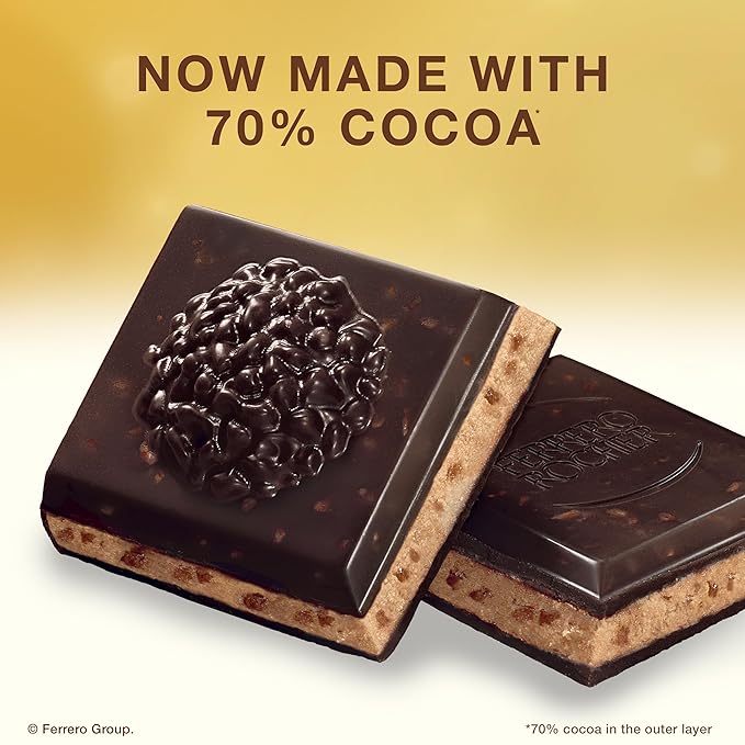 Ferrero Rocher Premium Chocolate Bars 8 Pack Dark Chocolate Hazelnut and Crunchy Salted Caramel Individually Wrapped 3.1 oz Each