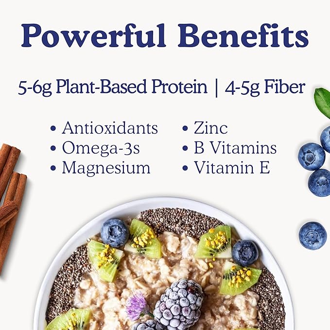 Earnest Eats Superfood Oatmeal – Variety Pack – Vegan Gluten-Free 5-6g Plant Protein 4-5g Fiber No Added Sugar 24 Servings Total (3 Pack)
