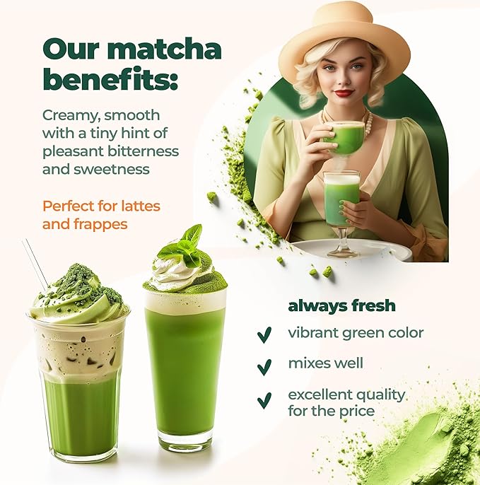 Matcha Powder Japanese USDA and JAS Organic Matcha Green Tea Powder Culinary Grade 2nd Harvest Unsweetened Perfect for Matcha Latte Smoothies Desserts - 3.5 oz/100g by AprikaLife