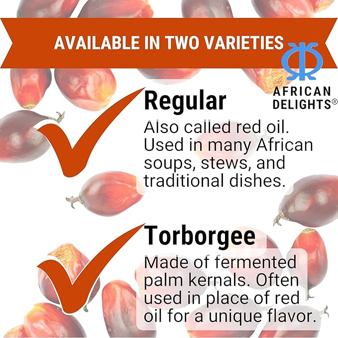 African Delights Red Palm Oil - 100% Natural &amp Pure | Authentic Unrefined Palm Fruit Oil | High Smoke Point for Cooking Frying &amp Sautéing | No Trans Fat Non-Hydrogenated | Ideal for African