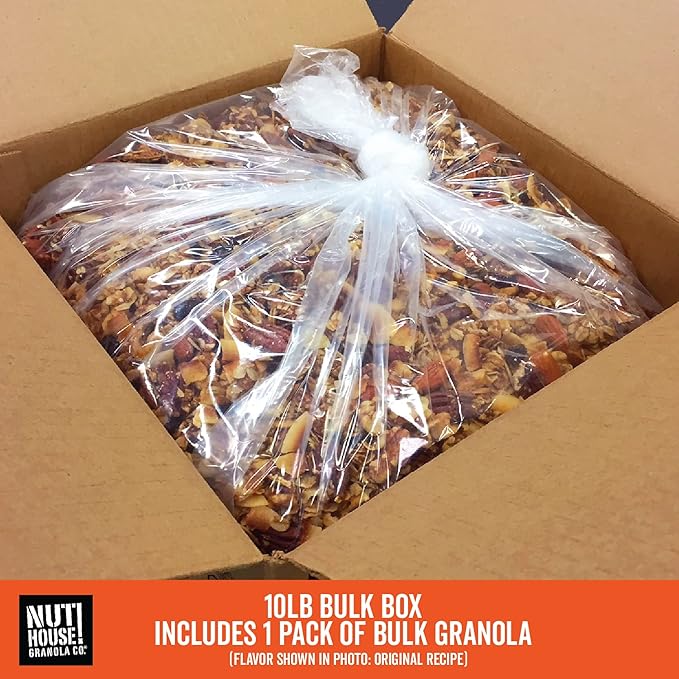 NutHouse! Granola Company - Premium Harvest Orange Granola | Certified Gluten-Free Non-GMO Kosher | Vegan Soy-Free | 10 lb. Bulk Bag (1-Pack)