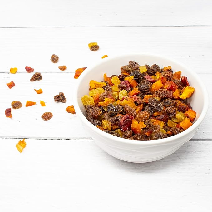Traina Home Grown Baker’s Fruit Medley - Diced Peaches Cranberries Apricots Pears Nectarines and Raisins - Non GMO Gluten Free Value Size (20 oz)