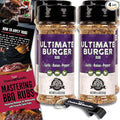 Pit Boss Ultimate Burger Premium BBQ Barbecue Mixed Seasoning Spice &amp Rub 4 pk Choice Bundle (22 oz) + Guide &amp Keychain Bottle Opener (6 Items)!