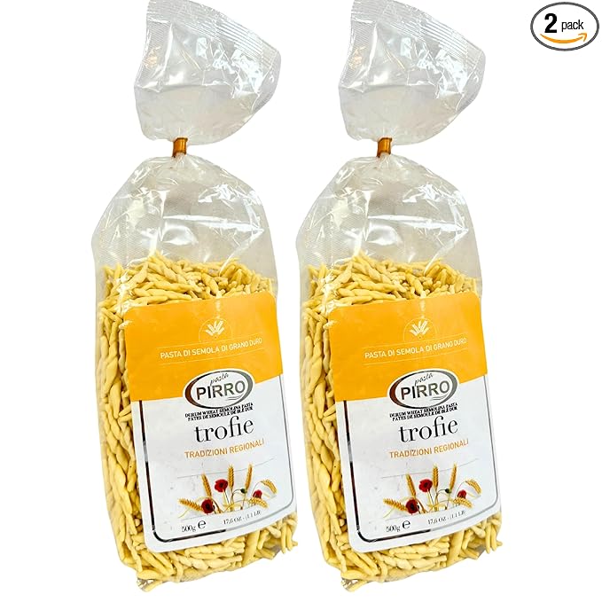 Pasta Pirro Trofie Busiate Pasta from Italy 17.6 oz. (500g)(Pack of 2) Gemelli - Twisted Strozzapreti - Slow Dried - Made with Durum Wheat Semolina - Spiral Fusilli - Trofie Liguri