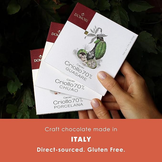 Domori Criollo Bundle | Vegan Soy Free Gluten Free | 1.8oz Bars 3-Pack
