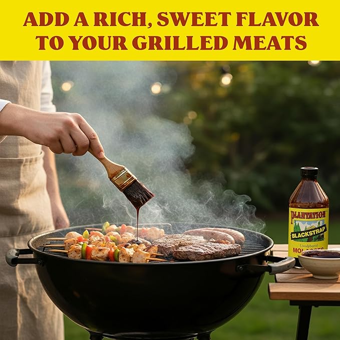 Plantation Blackstrap Molasses 15 oz (Pack of 2) – Unsulphured Blackstrap Molasses Rich Natural Sweetener for Baking BBQ Baked Beans Gingerbread &amp Beverages