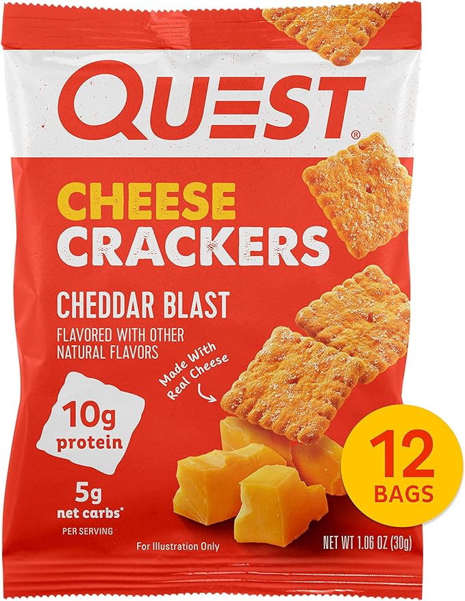 Quest Nutrition Protein Treats Bundle - Peanut Butter Cups Cheese Crackers and Chocolate Chip Cookies (12 Count Each)