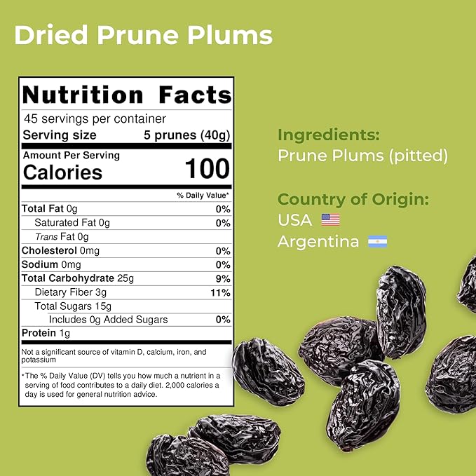 Amrita Dried Plums Pitted Prunes 4 lb | Gluten-Free Snack | Dried Prune Plums Packed Fresh in Resealable Bags | Vegan non-GMO Allergen Friendly Healthy Snacks | Healthy Sweet Treat | No Added Sugar