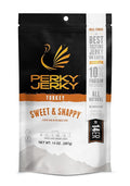 Perky Jerky Sweet and Snappy Turkey Jerky 14oz - Low Sodium - 10g Protein per Serving - Low Fat - 100% U.S. Sourced - Tender Texture and Bold Flavor
