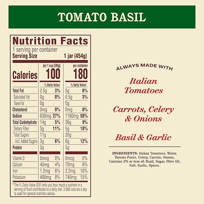 Rao's Homemade Slow Simmered Soup Tomato Basil 16 Ounce (Pack of 6)