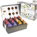 Teabloom Organic Black Forest Pyramid Tea Presentation Box 12 Assorted Black Tea Blends USDA Certified Organic Whole-Leaf Pyramid Tea Sachets
