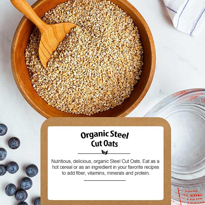 Steel Cut Oats Organic Oatmeal Bulk (4.8 lb) - Irish Oatmeal Cut Oat Groats by Be Still Farms - 100% Whole Grain | High Protein Cereal | USDA Certified | Vegan | Non-GMO | Sugar Free