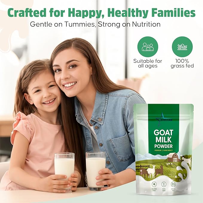 Stellar Goat Milk Powder – Powdered Goat Milk for Humans Dogs &amp Cats &amp | 100% Grass-Fed from Australia Easy to Digest High in Protein | Non-GMO Gluten-Free | 32 oz (2 lbs)