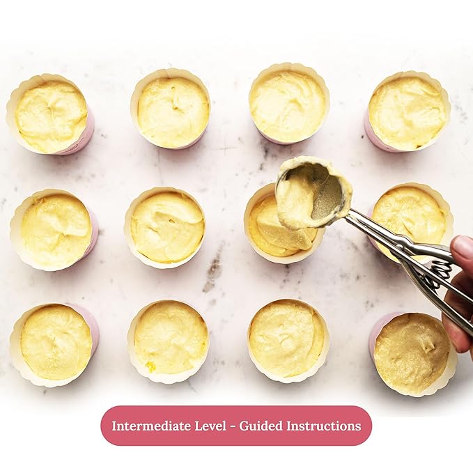 CrumbleCrate Lemon Cupcake with Strawberry Buttercream DIY Baking Kit for Adults | Gourmet Cupcakes Making Set with Pre-Measured Ingredients | Perfect Baking Gift